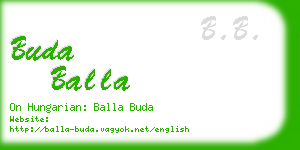 buda balla business card